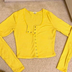 GARAGE long sleeve yellow stripe top